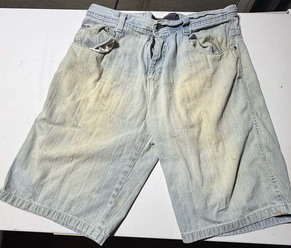 Southpole Men's Y2K Baggy Light Wash Denim Jean Shorts Size 38